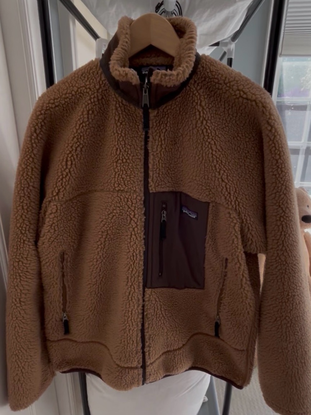 Patagonia Brown Sherpa Fleece Zip-Up Jacket